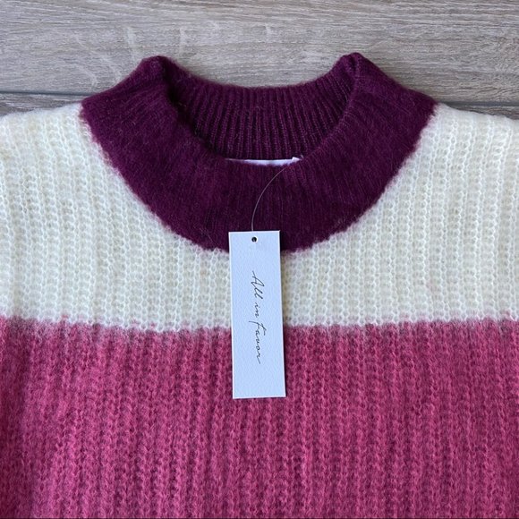 NWT All In Favor Multi Stripe Sweater - Picture 4 of 9